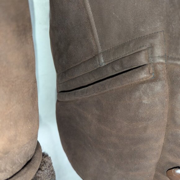 Unbranded Brown Faux Suede, Faux Shearling Coat - Picture 3 of 12